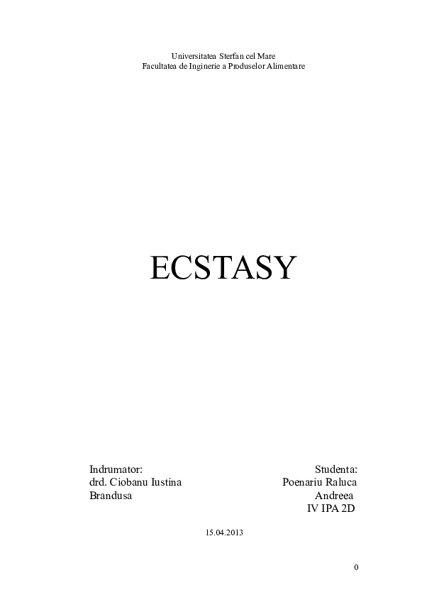 (DOC) Ecstasy