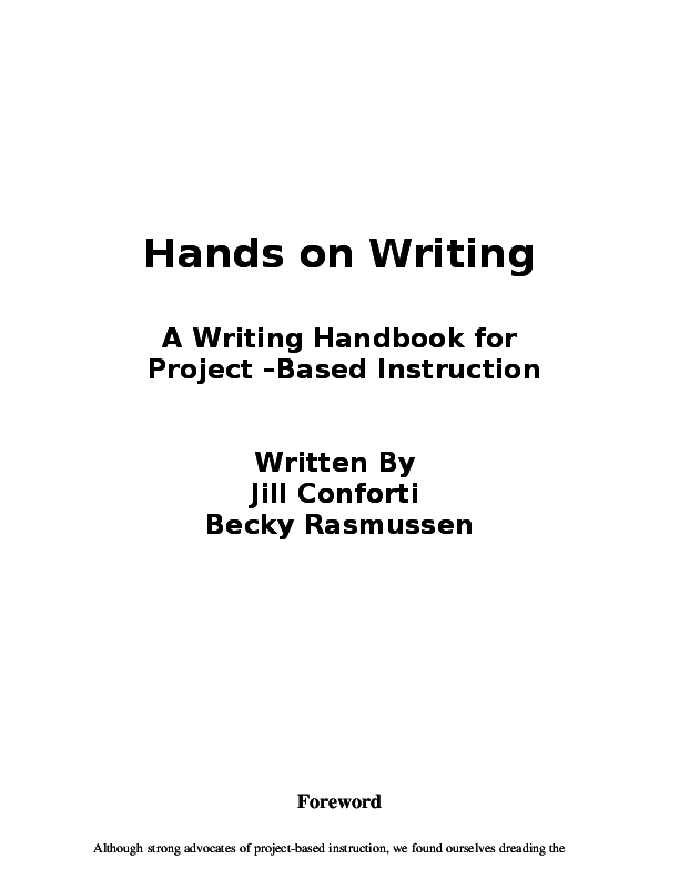 Doc Hands On Writing Collaborative Writing In A Project