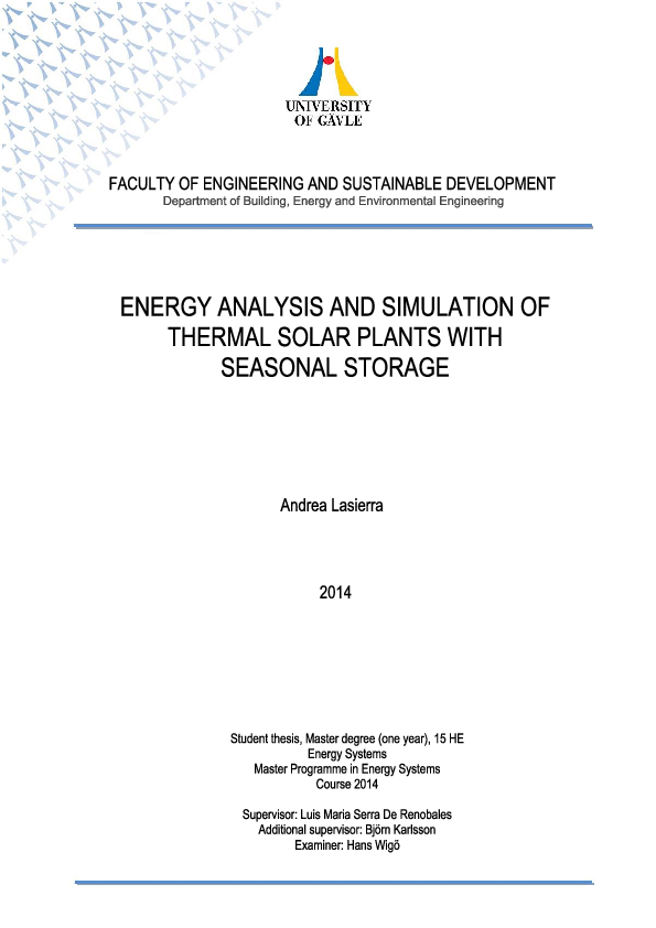 (PDF) Energy analysis and simulation of thermal solar systems