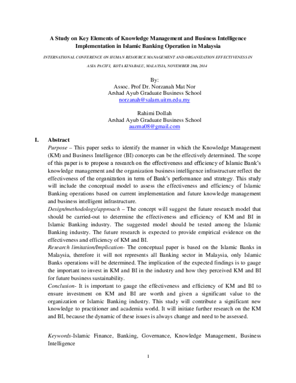 (PDF) A Study on Key Elements of Knowledge Management and Business ...