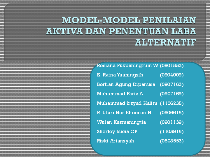(PDF) MODEL-MODEL PENILAIAN AKTIVA DAN PENENTUAN LABA ALTERNATIF