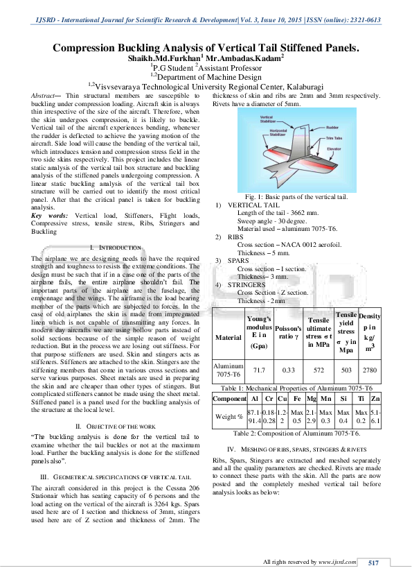 (PDF) Compression Buckling Analysis of Vertical Tail Stiffened Panels