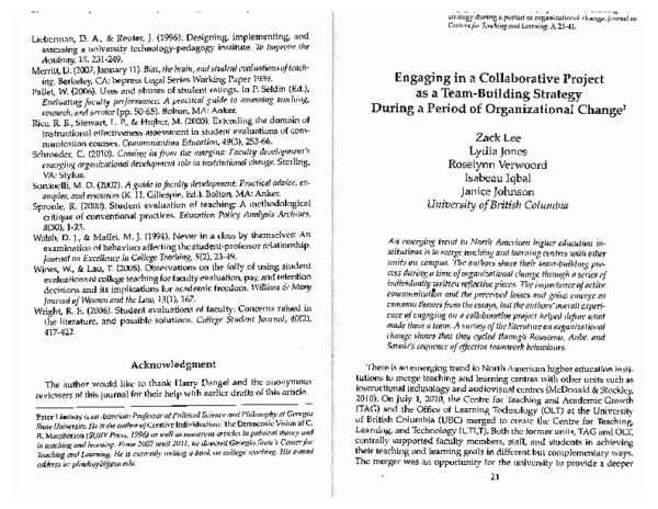 (PDF) Engaging in a collaborative project as a team-building strategy ...