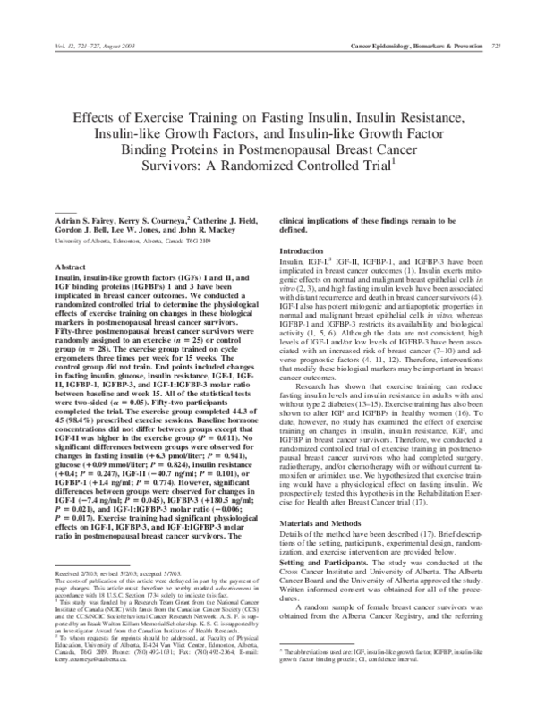 (PDF) Effects of exercise training on fasting insulin, insulin ...