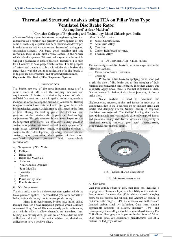 (PDF) Thermal and Structural Analysis Using Fea on Pillar Vains Type
