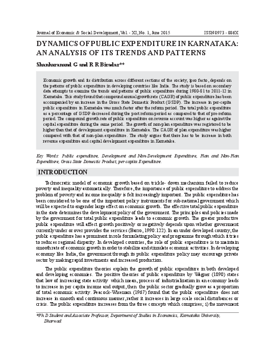 (PDF) Dynamics of Public Expenditure in Karnataka: An Analysis of Its ...