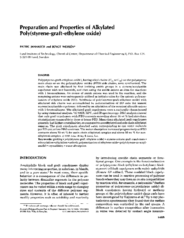  PDF Preparation And Properties Of Alkylated Poly styrene graft 