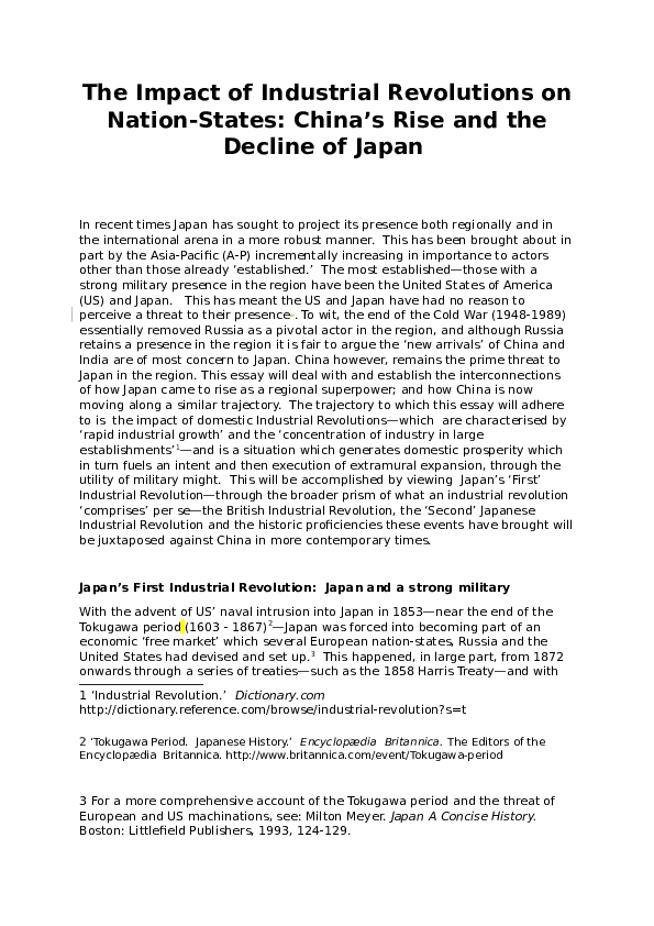 (DOC) The Impact of Industrial Revolutions on NationStates China's