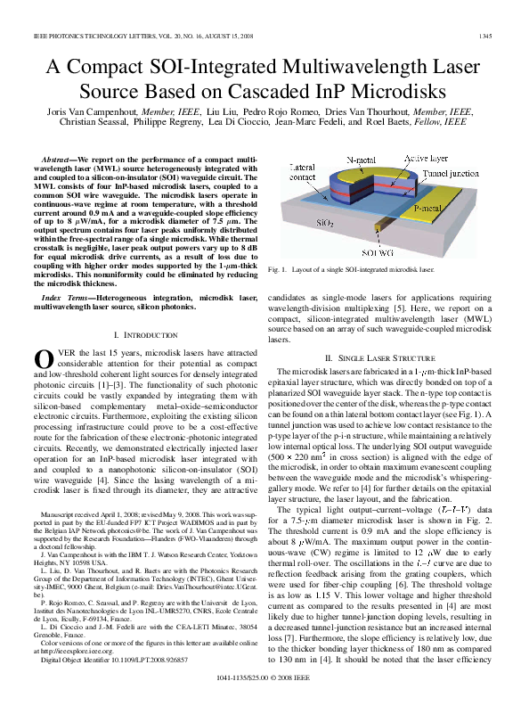 (PDF) A Compact SOI-Integrated Multiwavelength Laser Source Based on ...
