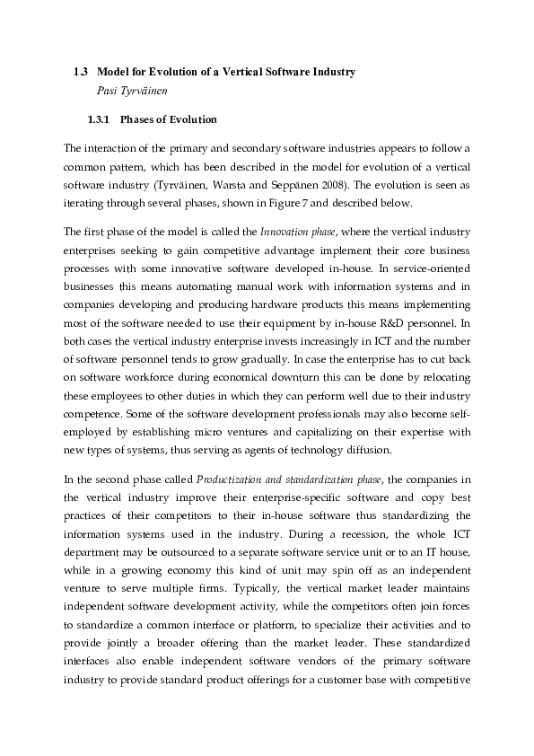 (PDF) Model for Evolution of a Vertical Software Industry Pasi