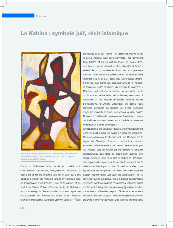 Pdf La Kahina Symbole Juif Recit Islamique Majid Hannoum Academia Edu