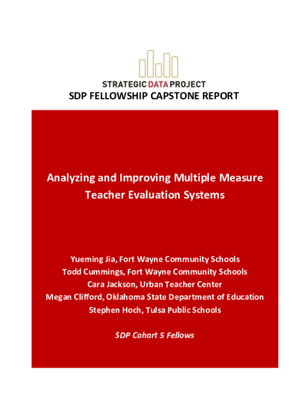 (PDF) Analyzing and Improving Multiple Measure Teacher Evaluation Systems