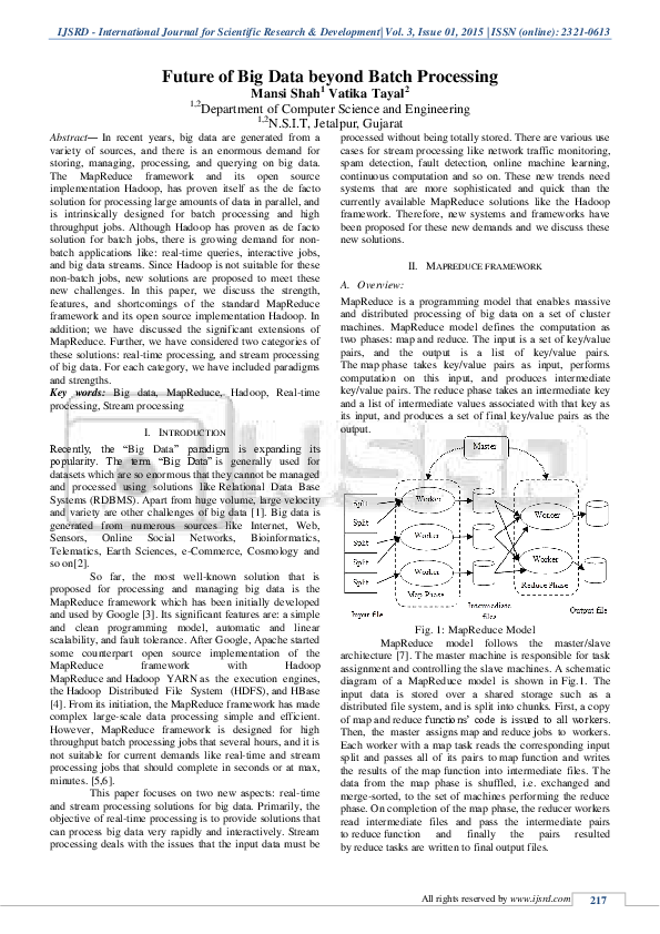 (PDF) Future of Big Data beyond Batch Processing
