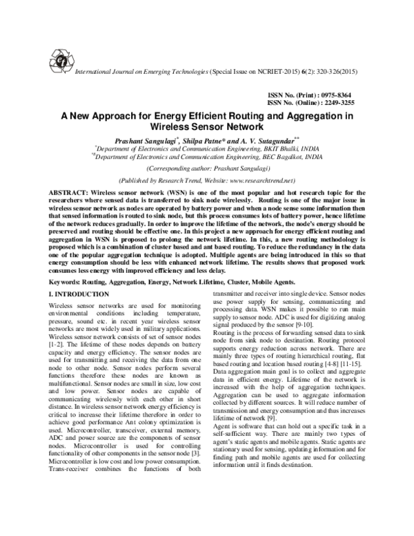 (PDF) A New Approach for Energy Efficient Routing and Aggregation in ...