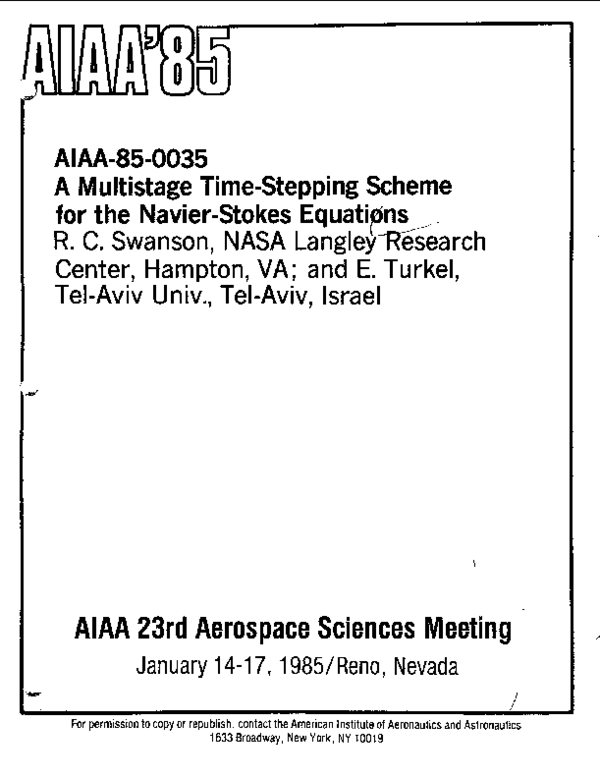 (PDF) A Multistage Time-Stepping Scheme for the Navier-Stokes Equati ns