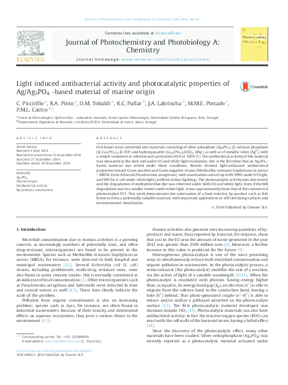 Light induced antibacterial activity and photocatalytic properties of ...