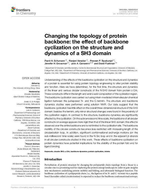 (PDF) Changing the topology of protein backbone: the effect of backbone ...