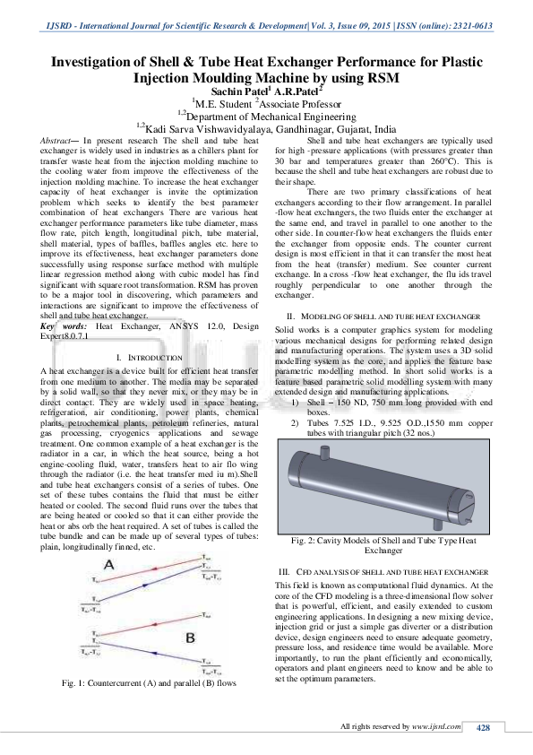 (PDF) Investigation of Shell & Tube Heat Exchanger Performance for ...