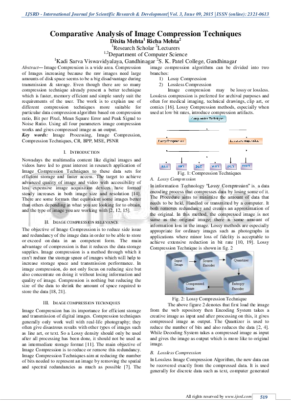 (PDF) Comparative analysis of image compression techniques