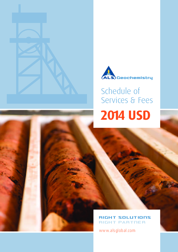  PDF ALS Geochemistry Service Schedule 2014 USD Nil Rod Academia edu