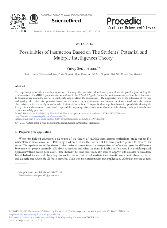 (PDF) 2. “Possibilities of instruction based on the students’ potential ...