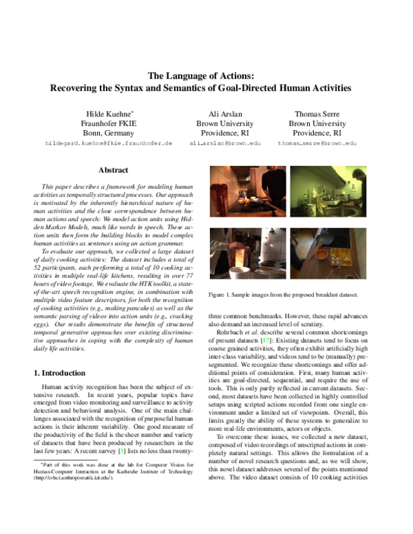 (PDF) The Language of Actions: Recovering the Syntax and Semantics of ...