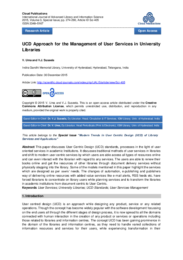 (PDF) UCD Approach for the Management of User Services in University ...