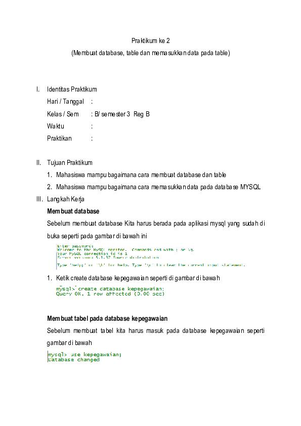 (PDF) cara membuat database, tabel dan input data pada mysql ...