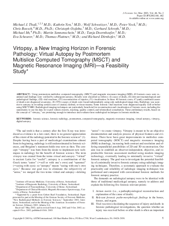 (PDF) Differences between postmortem computed tomography and
