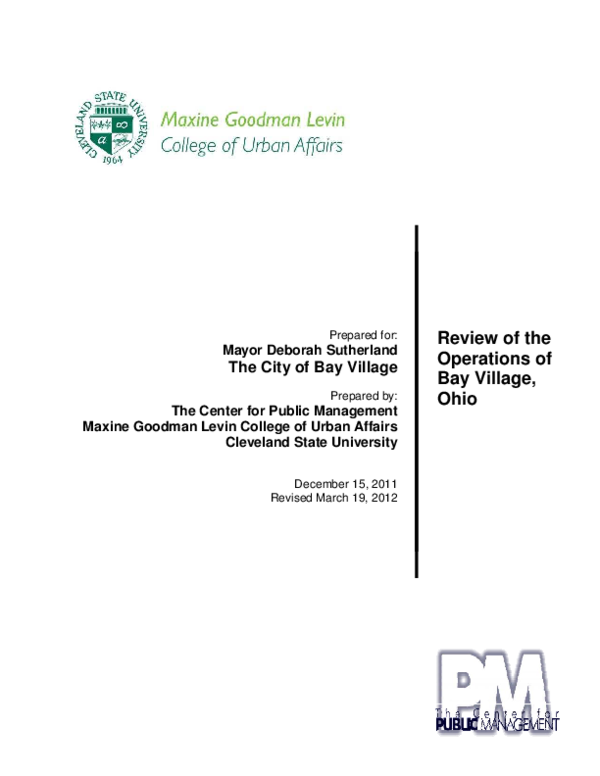 (PDF) Review of the Operations of Bay Village, Ohio Daila Shimek and