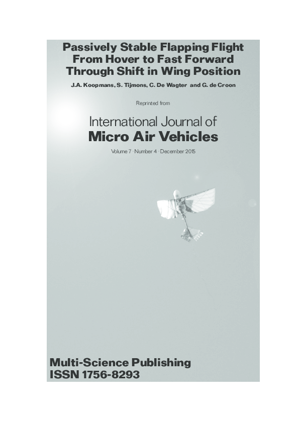 (PDF) Passively Stable Flapping Flight From Hover to Fast Forward ...