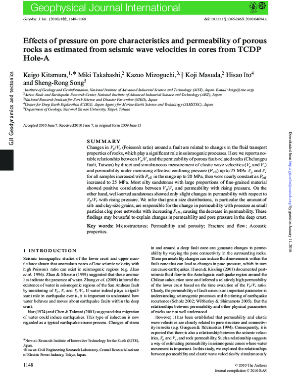 (PDF) Effects of pressure on pore characteristics and permeability of ...