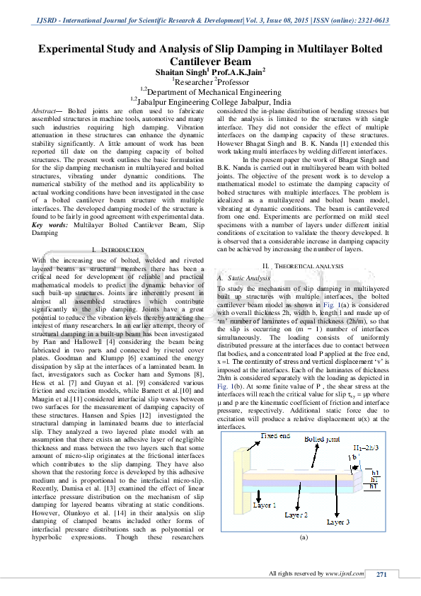 (PDF) Experimental Study and Analysis of Slip Damping In Multilayer ...