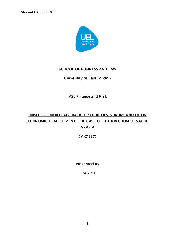 (PDF) IMPACT OF MORTGAGE BACKED SECURITIES, SUKUKS AND QUANTITATIVE