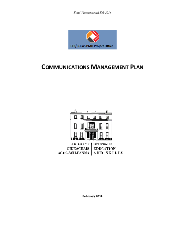 (PDF) ETB SOLAS Project Management Office Communications Management ...