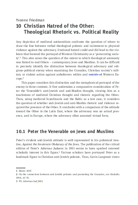 Christian Hatred of the Other: Theological Rhetoric vs. Political Reality