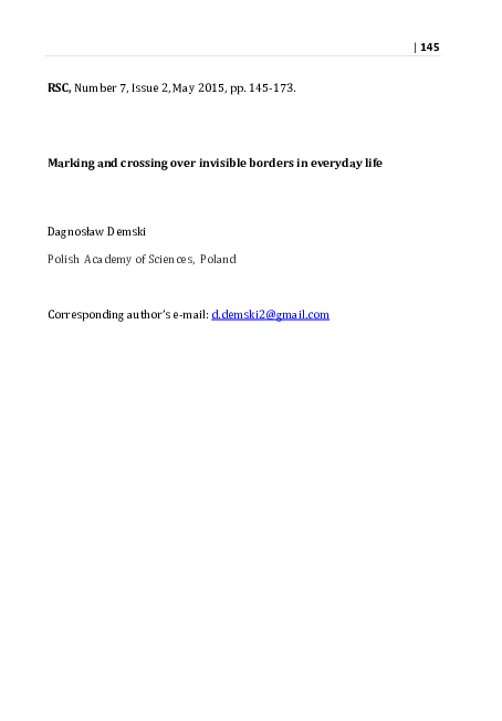 (PDF) Marking and Crossing over Invisible Borders in Everyday Life ...