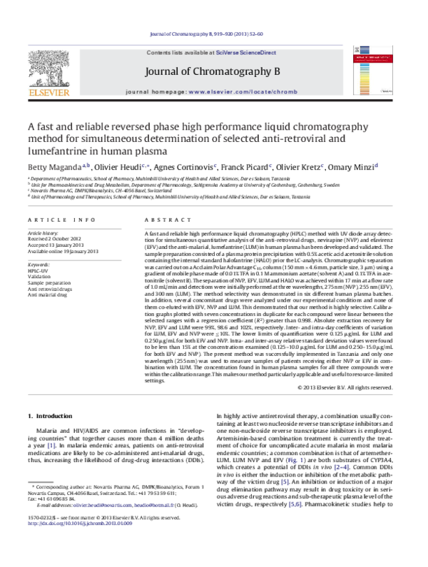 (PDF) A fast and reliable reversed phase high performance liquid ...