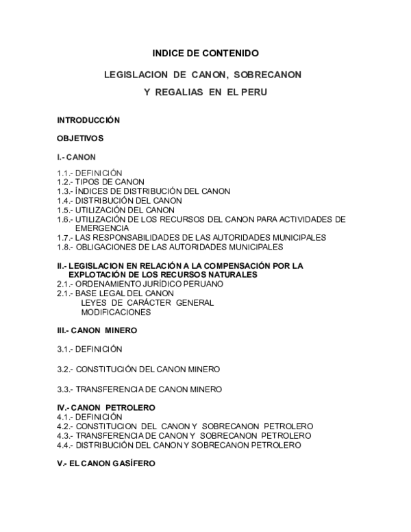 Canon Minero en el Peru 2013