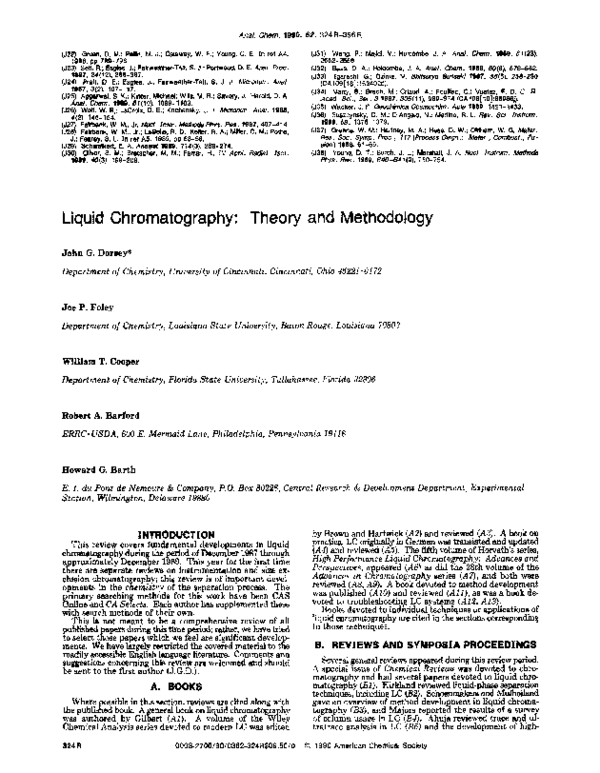 (PDF) Liquid Chromatography Theory and Methodology Joe Foley