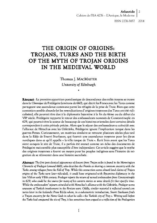 (PDF) The Trojan Origins of the Turks and the Turkish Origins of the ...