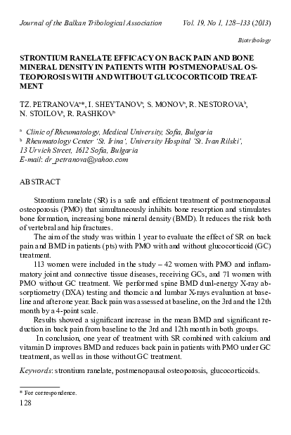 (PDF) Strontium ranelate efficacy on back pain and bone mineral density ...