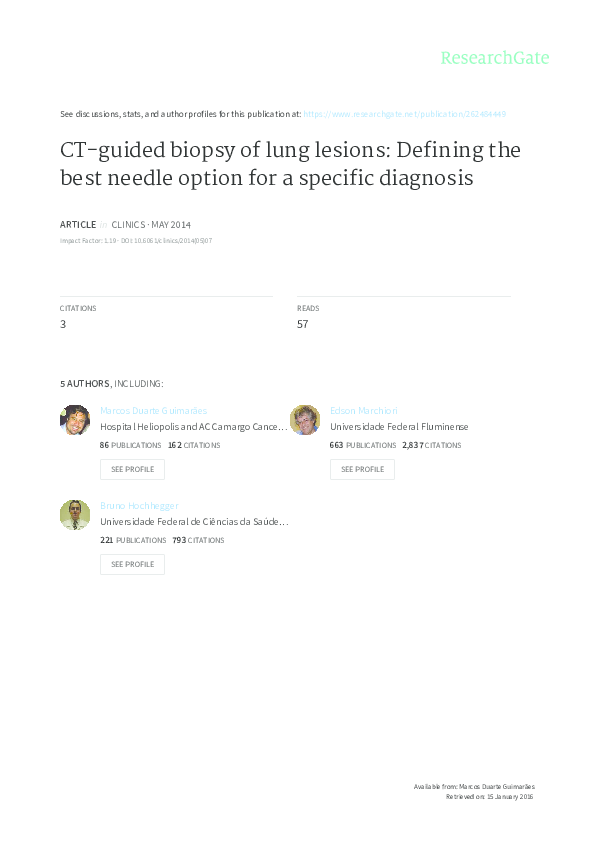 (PDF) CT-guided biopsy of lung lesions: defining the best needle option ...