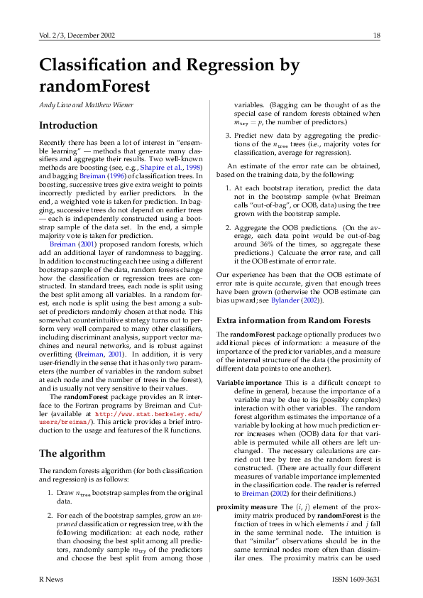  pdf classification and regression by randomforest