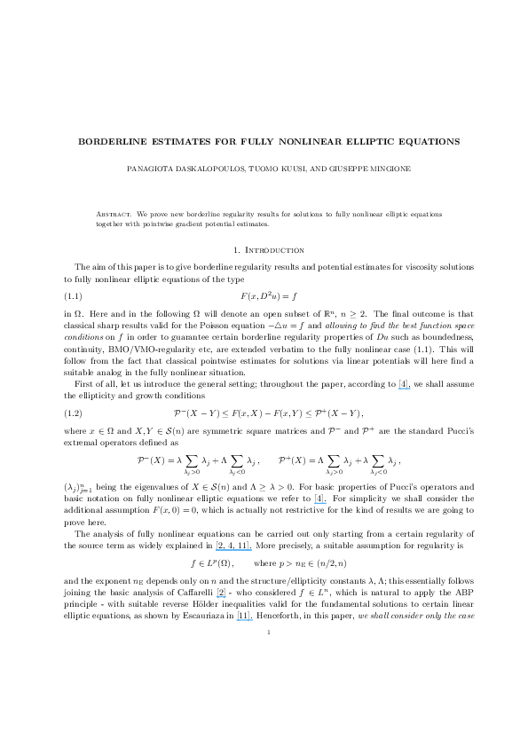 (PDF) Borderline Estimates for Fully Nonlinear Elliptic Equations