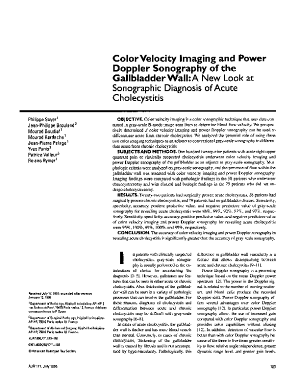 (PDF) Color velocity imaging and power Doppler sonography of the ...
