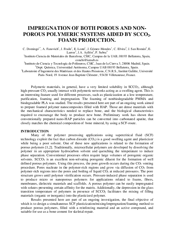 (PDF) IMPREGNATION OF BOTH POROUS AND NON POROUS POLYMERIC SYSTEMS