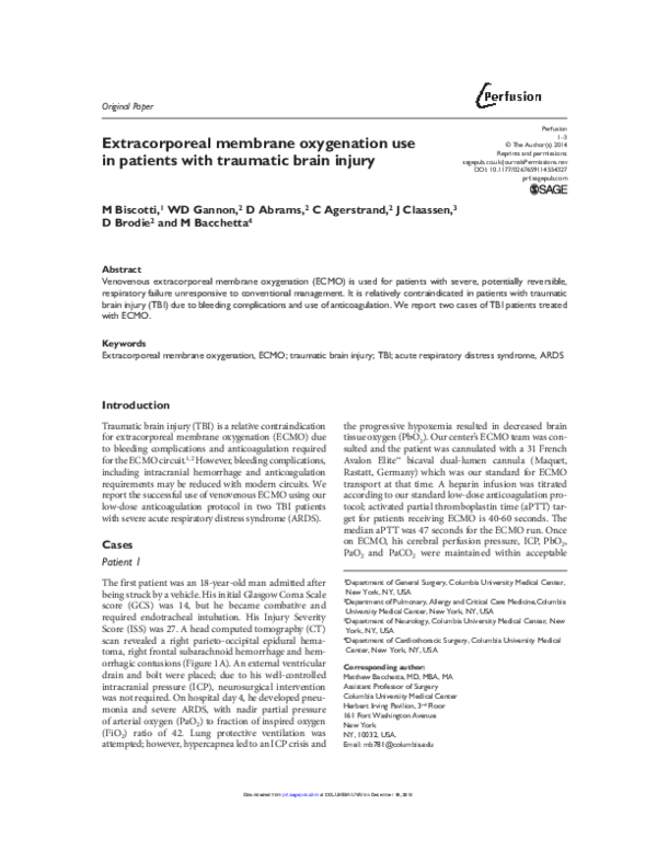 (PDF) Extracorporeal membrane oxygenation use in patients with ...