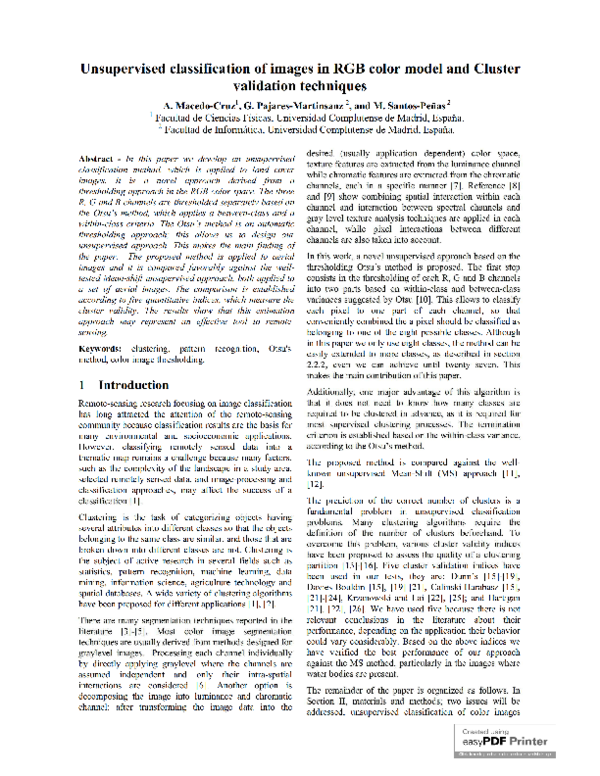 (PDF) Unsupervised Cassification of Images in RGB Color Model and ...