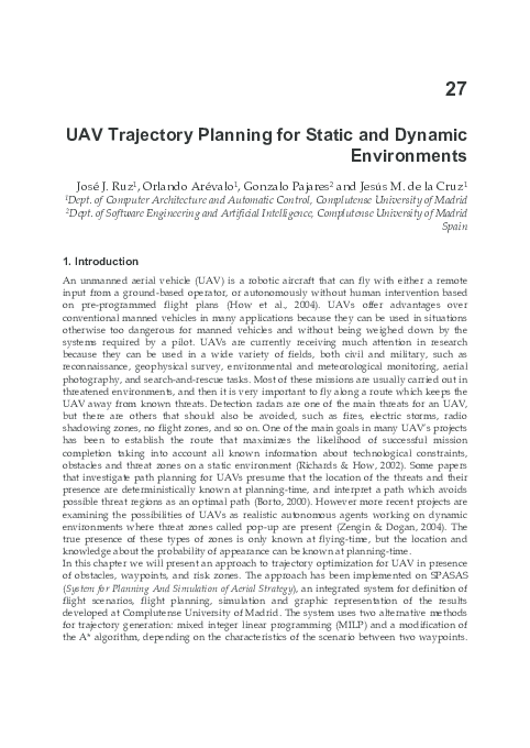(PDF) UAV Trajectory Planning for Static and Dynamic Environments